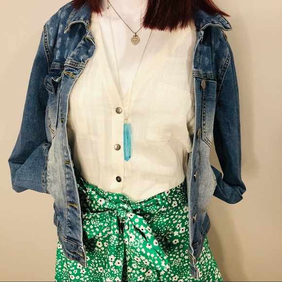 Cream Jeans West textured top with metal buttons 8 - Picture 7 of 10